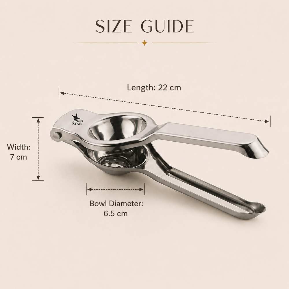 Nutristar stainless steel lemon squeezer citrus press with long handles