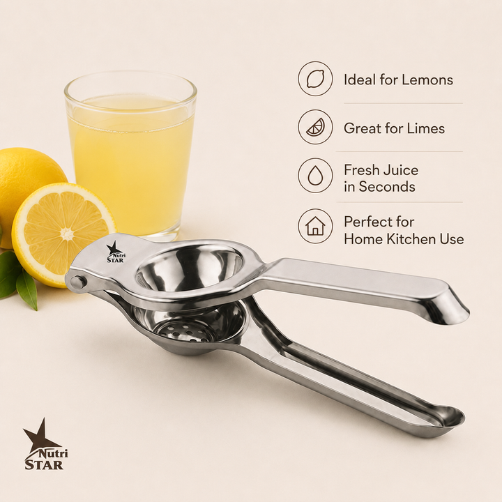 Nutristar stainless steel lemon squeezer citrus press with long handles