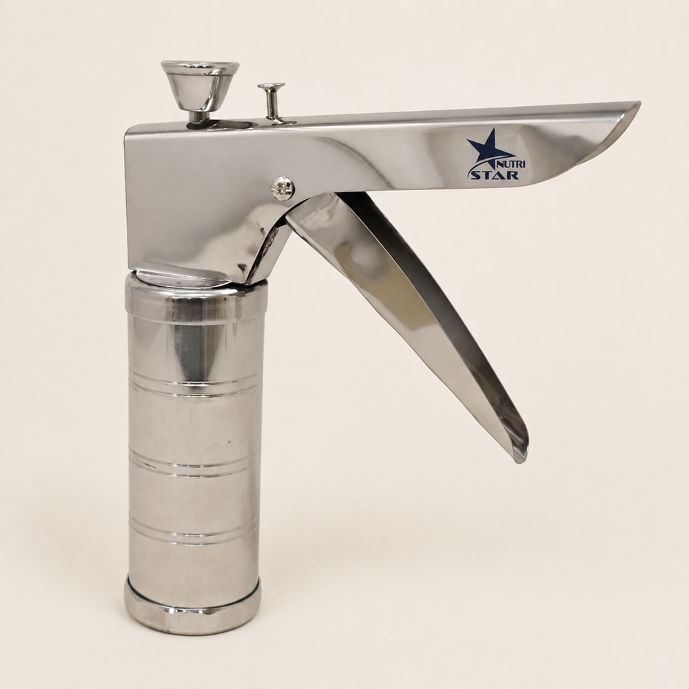 Nutristar stainless steel hand press sev sancha and chakli maker with manual lever mechanism