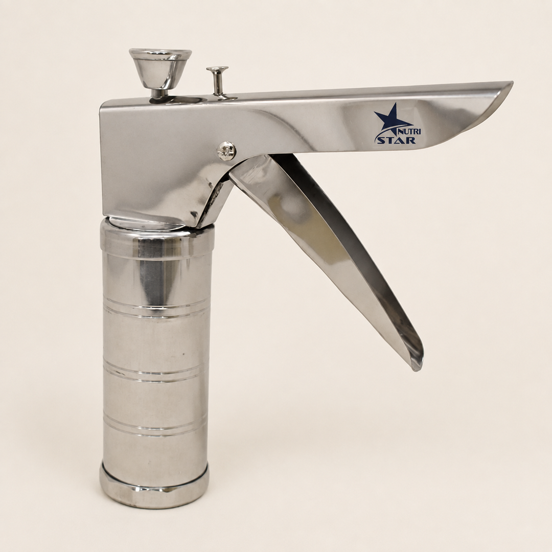 Nutristar stainless steel hand press sev sancha and chakli maker with manual lever mechanism