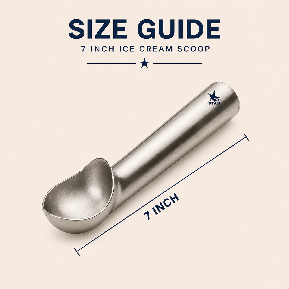Nutristar stainless steel ice cream scoop for frozen desserts