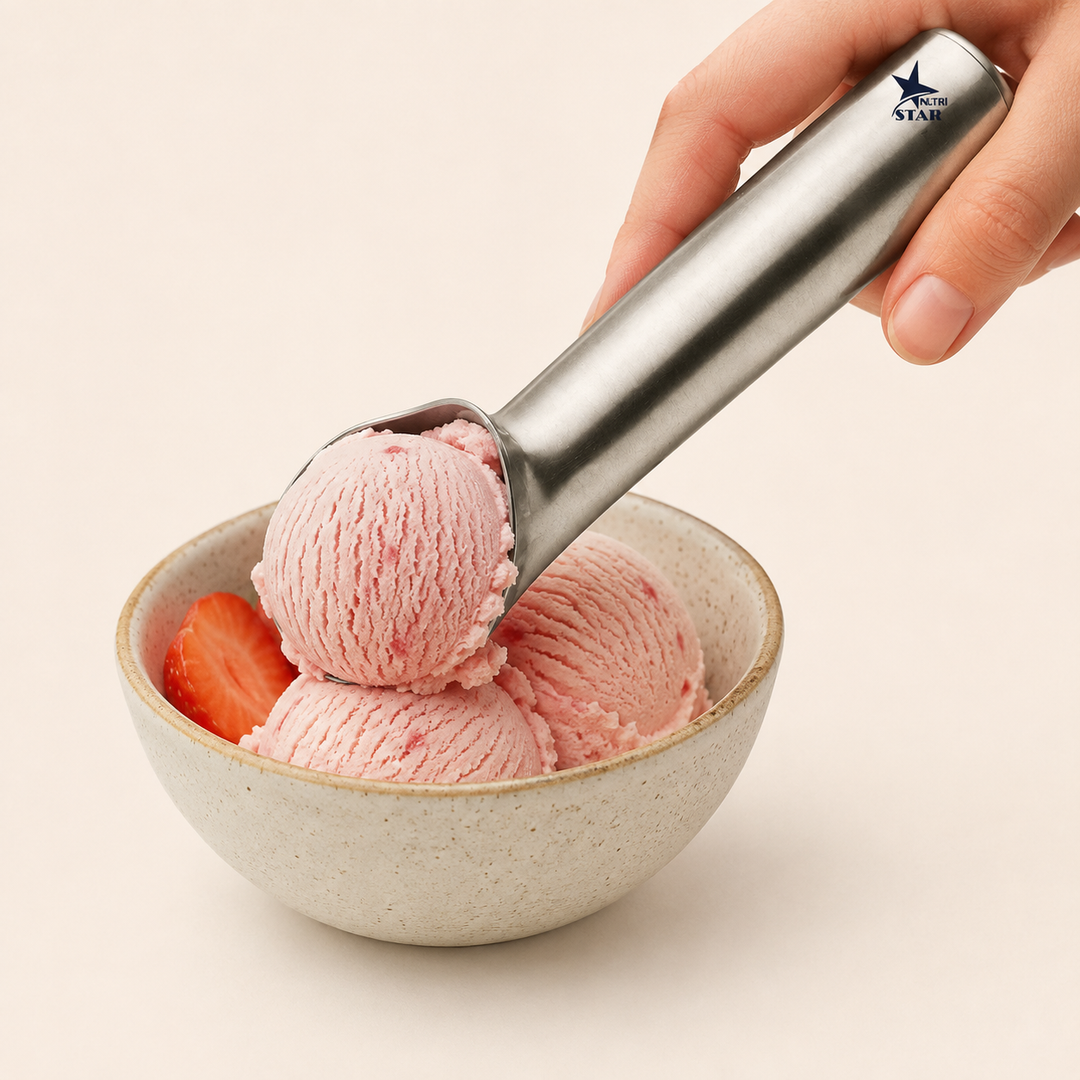 Nutristar stainless steel ice cream scoop for frozen desserts