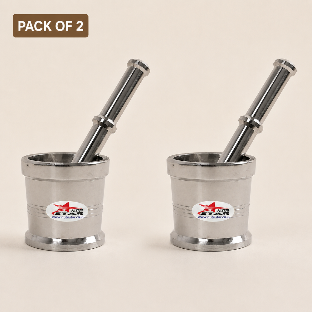 Nutristar stainless steel mortar and pestle for grinding spices and herbs