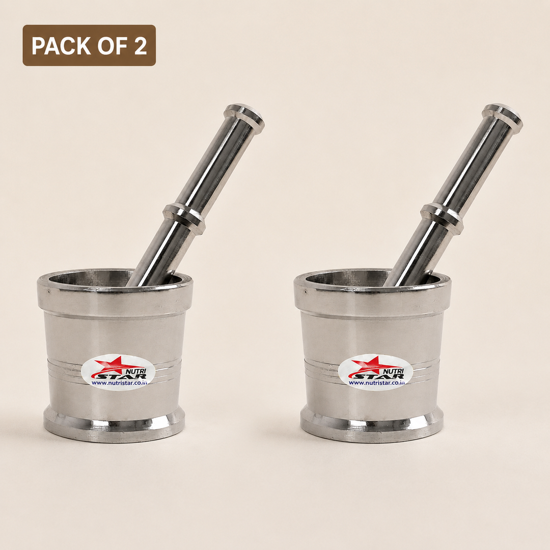 Nutristar stainless steel mortar and pestle for grinding spices and herbs