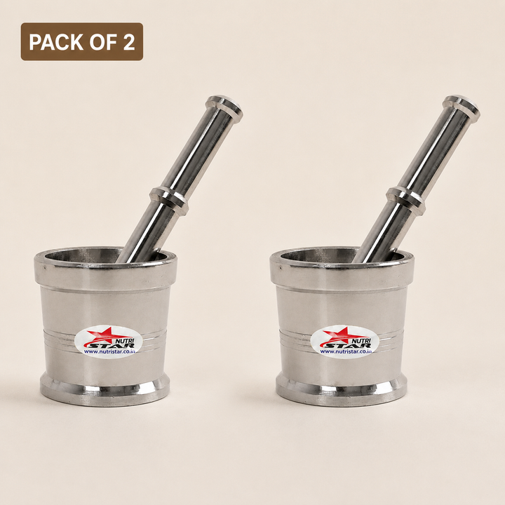 Nutristar stainless steel mortar and pestle for grinding spices and herbs