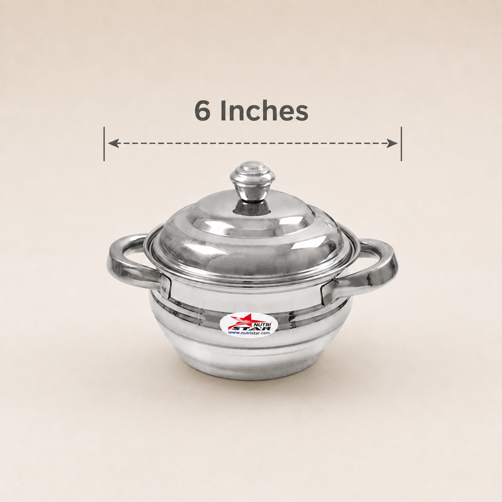 Nutristar stainless steel serving casserole set with lids and side handles