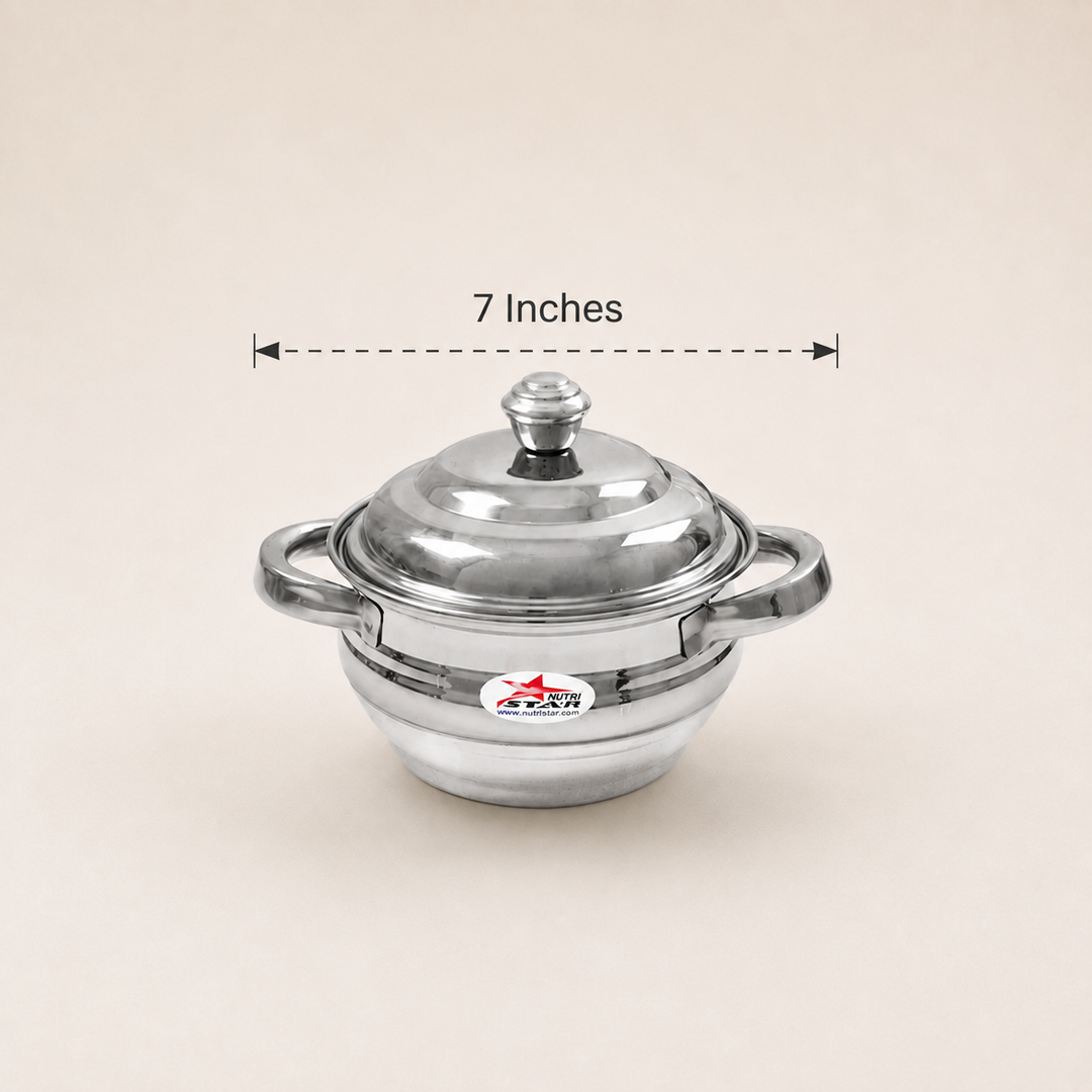Nutristar stainless steel serving casserole set with lids and side handles