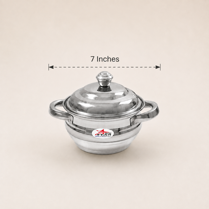 Nutristar stainless steel serving casserole set with lids and side handles