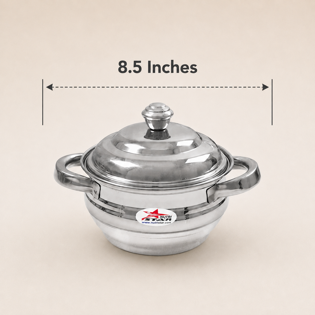 Nutristar stainless steel serving casserole set with lids and side handles