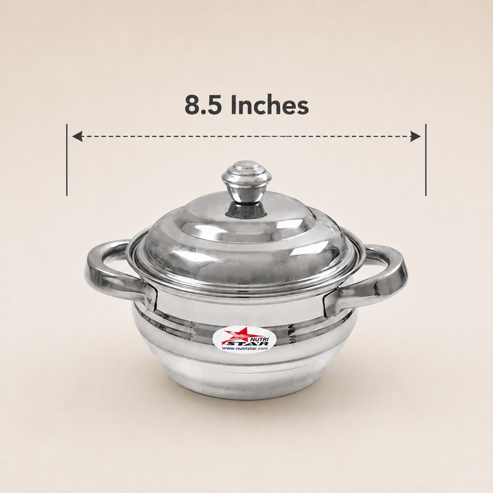 Nutristar stainless steel serving casserole set with lids and side handles