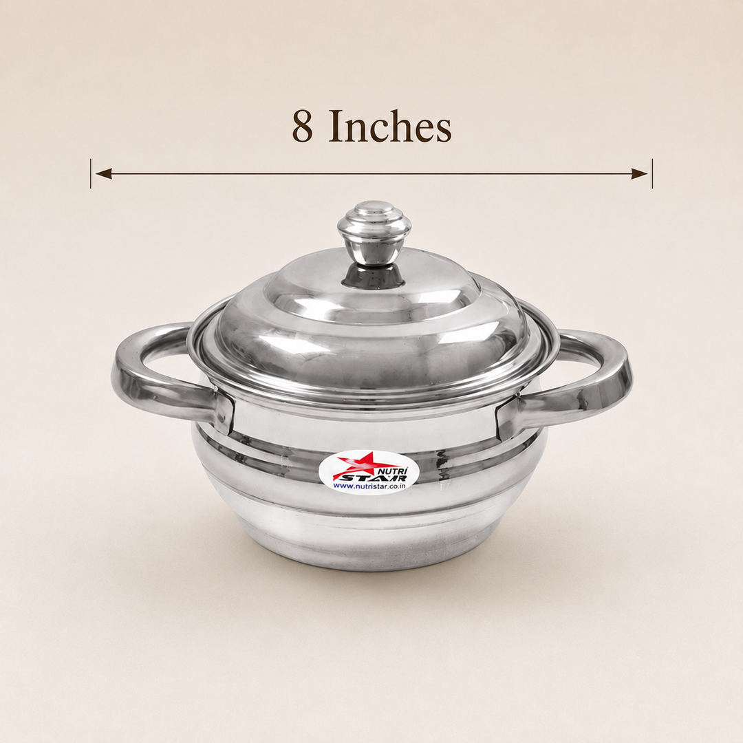 Nutristar stainless steel serving casserole set with lids and side handles