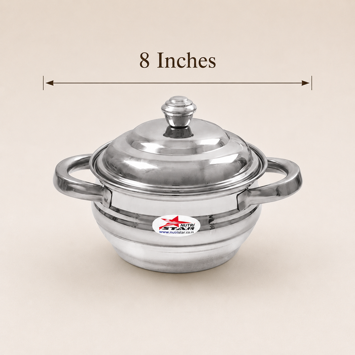 Nutristar stainless steel serving casserole set with lids and side handles