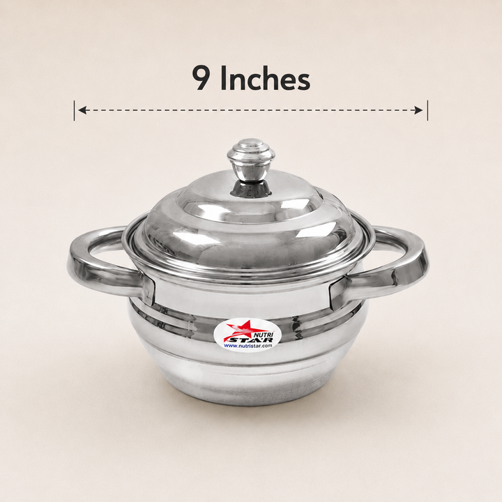Nutristar stainless steel serving casserole set with lids and side handles