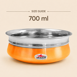 Nutristar stainless steel serving handi with copper finish base