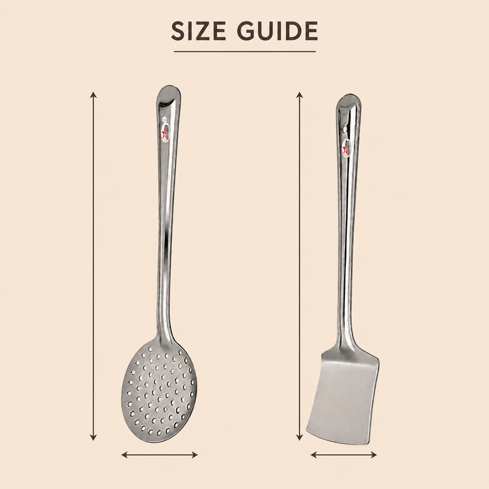 Nutristar stainless steel skimmer and flat turner 2 piece kitchen tool set