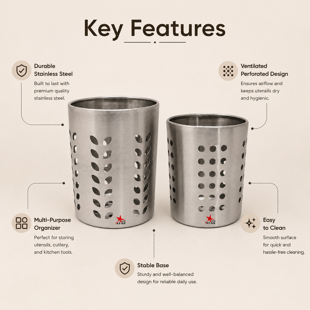 Nutristar stainless steel utensil holder and cutlery stand