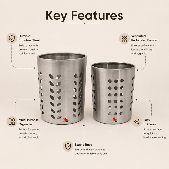 Nutristar stainless steel utensil holder and cutlery stand