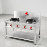 Nutristar Stainless Steel Two Burner Chinese Range Stove | Commercial Stove