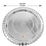 Pooja Silver Plate, Premium Thali for Special Occasions. (Set of 10)