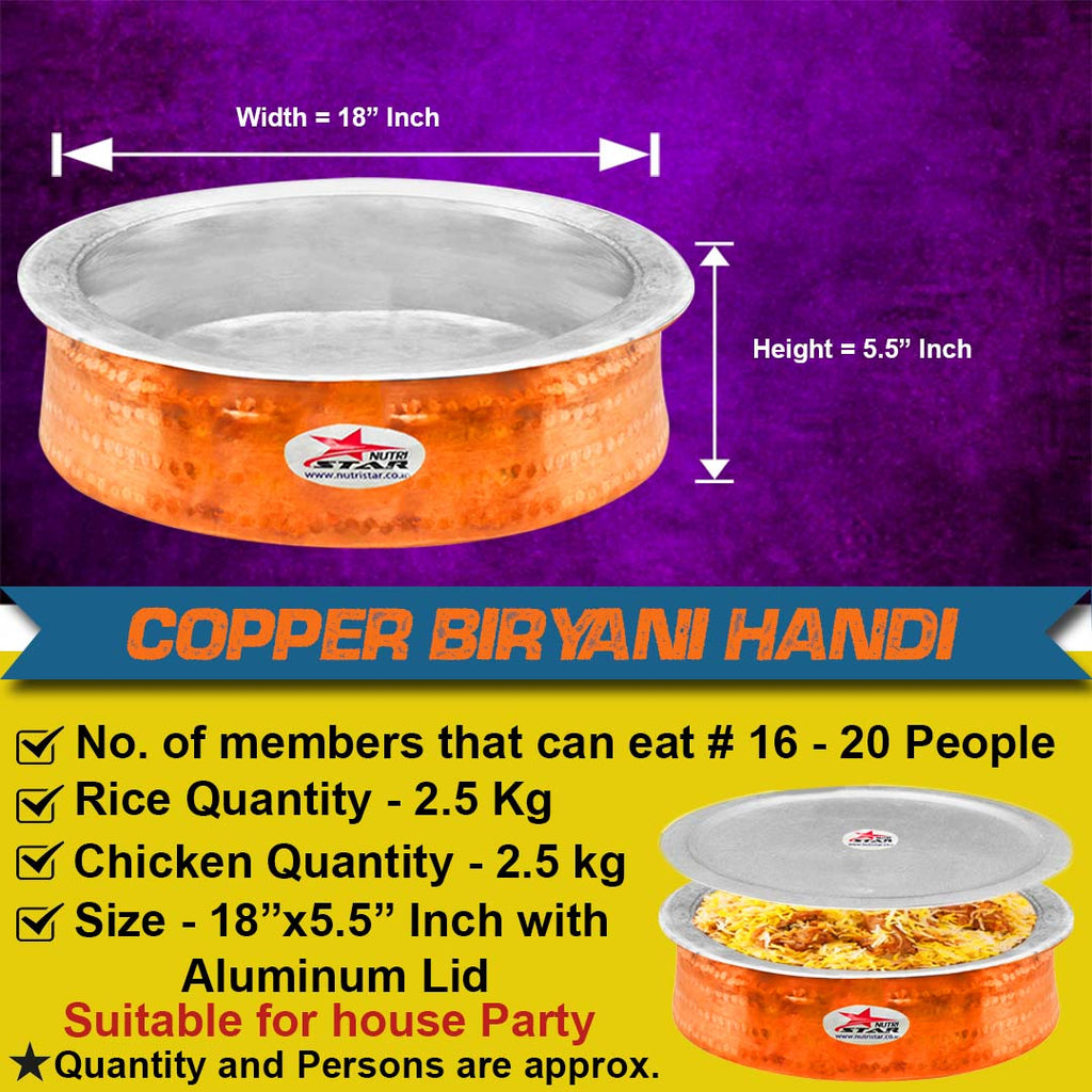 Biryani Handi Copper, Big Copper Biryani Handi Low Price - Tin Coating Khalai Inside Handi