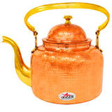 Copper Kettle With Lid And Brass Handle, Multipurpose Kettle For Boiling Tea And Milk.