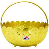 Gift Basket, Gold Coated Flower Basket with Handle (Set of 10)