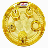 Gold Coated Pooja Plate, Premium Decorative Plate for Special Occasions.