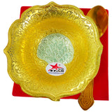 Fruit Bowl Gold Coated Silver Peacock Red Box (Set of 20)