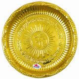 Brass Thali for Puja with Nakshee OM Design for Serving Food, Puja and Decoration Plate.