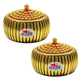 Kumkum Bharani Gifts, Dots and Stripes Design Kumkum box for special occasions, Pack of 2.