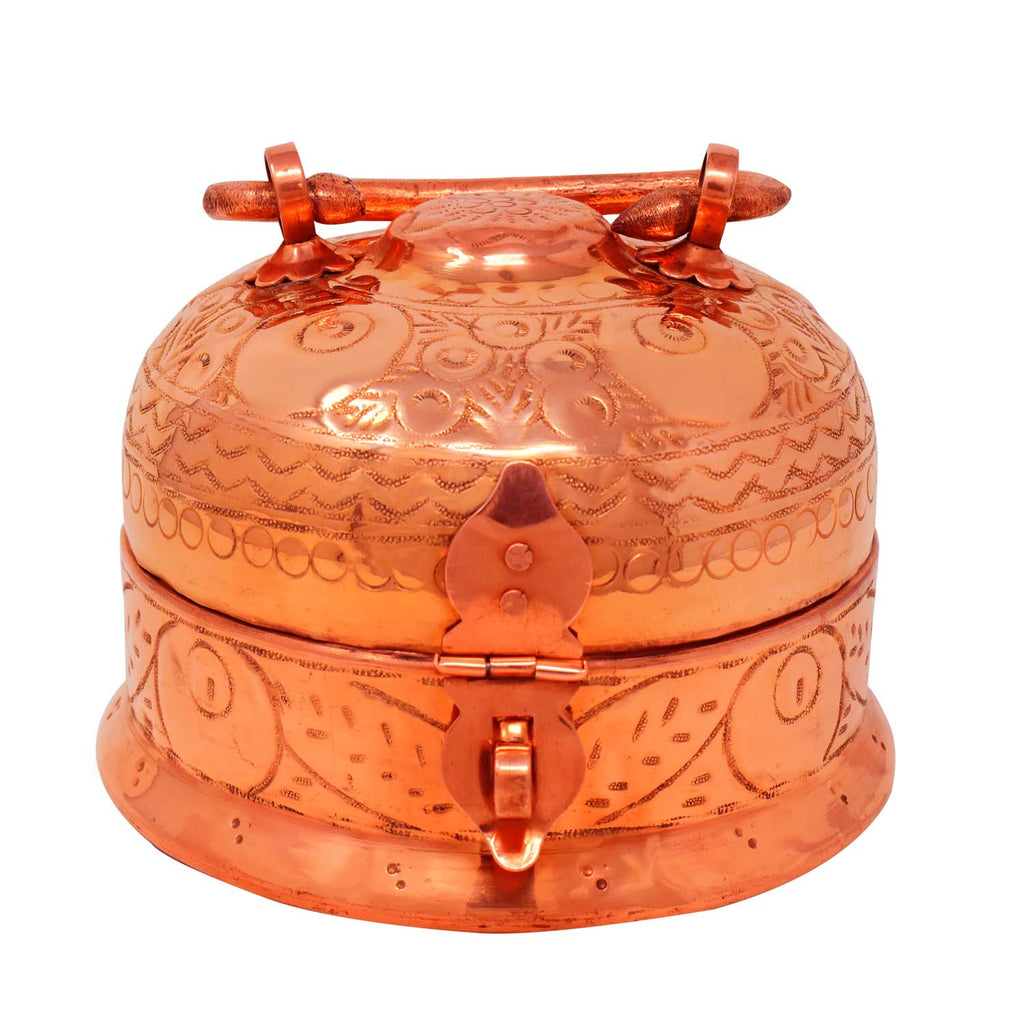 Copper Storage Box | Copper Masala Box | Copper Pan daan - Nutristar