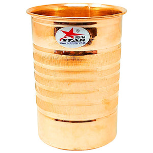Copper Glass, Copper Drinkware, Capacity 200 ML ( Set of 10).