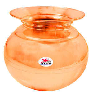Copper Water Pot, Premium Pot for Water Storage, Pack of 1.
