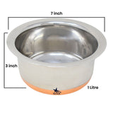Nutristar Stainless Steel Copper Bottom Patila Tope with lid (1, 1.5, 2, 2.5, 3, 4, 5, 6, 7 Litre) 