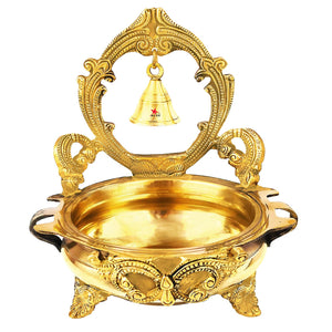 Brass Antique Two Moustaches urli, Pot purri - Nutristar