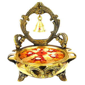Brass Antique Two Moustaches urli, Pot purri - Nutristar