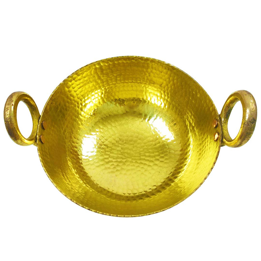 Brass Round Bottom Kadai, Brass Wok/Kadhai, Brass Cookware.