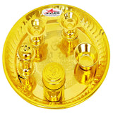 Brass Flower Design Pooja Thali