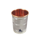 Pure Copper Glass with stainless Steel body | Stainless Steel Copper Glass | Capacity = 300 ml - Nutristar
