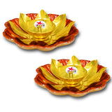 Brass Kamal Diya/Lotus Diya, Oil Lamp (Set of 10)