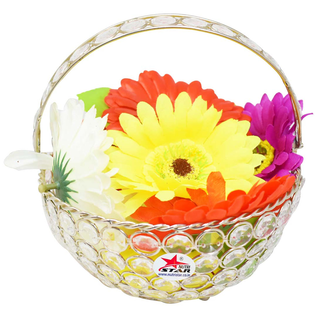 Crystal Basket Flower Butti (Set of 10)