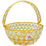 Crystal Basket Gold Coated Flower Basket (Set of 10)