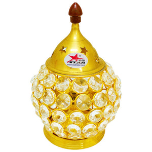 Crystal Diya, Brass Oil lamp/Diya, Diwali Diya (Set of 10)