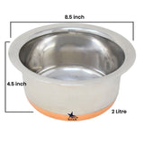 Nutristar Stainless Steel Copper Bottom Patila Tope with lid 2 Litre