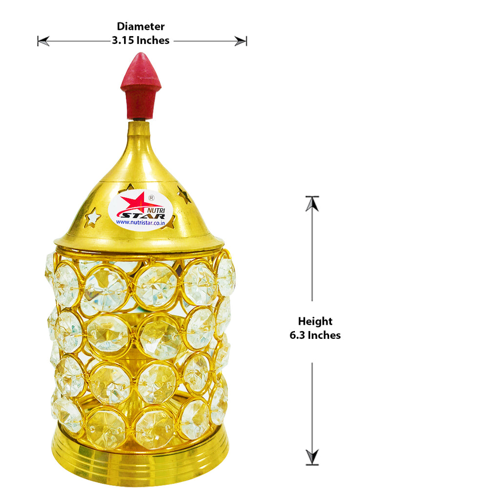 Crystal Diya Brass, Diwali Diya, Oil Lamp (Set of 10)