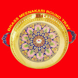 Brass Round Tray/Plate with Meenakri Work - Nutristar