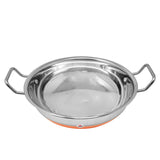 Steel Copper Bottom Kadhai/Wok with Lid, Cookware, Cooking Utensil, Pack of 1.