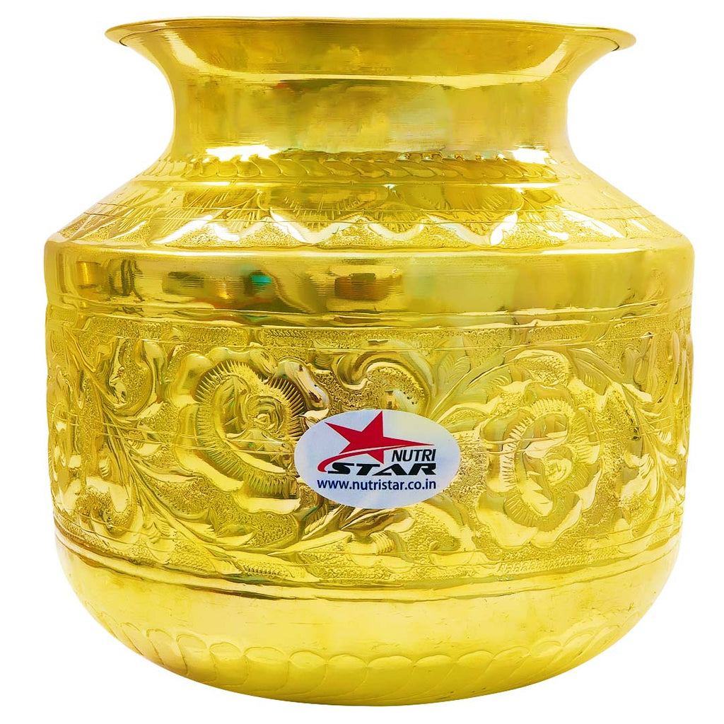 Brass Pot Gold Plated, Brass Pot Premium for Special Occasions.