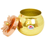 Gift Box, Fruit Box Golden Polished Round Metal Dry Fruit Box (Set of 10)