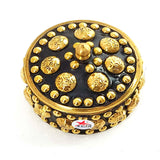 Sindoor Box Brass /Vermilion box, Dotted Design Kumkum boxes for special occasions (Set of 12)